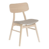 Kave Home - Chaise Selia en Bois d'hévéa Massif et placage de chêne avec revêtement Gris Clair