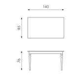 InHouse srls Table Extensible en Bois et mélamine, Couleur vin, 140/190 x 85 x H 76 cm