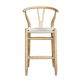 Tabourets de bar pivotants avec dos, Chaise High Bar wo-od Bar Wishbone Salle à manger Salle à manger Naturel Rattan Chaise de salle à manger by CHENGSYSTE ( Color : Brown , Size : 57*61*107*77cm )