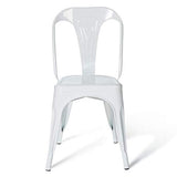 IDMarket - Lot de 2 chaises Leny métal Blanc Brillant empilable pour Salle à Manger