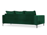 Interieurs 86 Canapé Velours, Triomphe, 3 Places, Vert Bouteille, 216x98x85