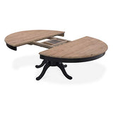 INTENSEDECO Table Ronde Extensible en Bois Massif SIDONIE Noir