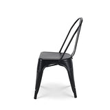 Kosmi - Lot de 4 chaises en métal Noir Mat - Style Industriel