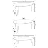 IDMarket - Lot de 3 Tables Basses gigognes Gigi laquées Gris foncé/Blanc/Gris Clair