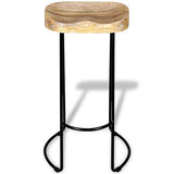 vidaXL 2X Bois de Manguier Massif Tabouret de Bar Gavin Meuble de Bistrot