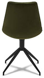 Ibbe Design Isabel Lot de 2 Olive Verte Pivotantes Chaises Salle à Manger en Tissu Velours Salle à Manger Salon Bureau Cuisine, Assise Rembourrée Scandinaves, Pieds en Métal