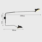 Applique Murale Industrielle Vintage 2 Flammes Lampe Murale Réglable et Extensible Bras Long Pivotant Lampe de Chevet Douille E27 Abat-jour en Métal Noir Éclairage Mural Réglable à 360°, 150 x 95 cm
