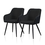 TUKAILAI Lot de 2 chaises de salle à manger rembourrées industrielles pour salon, restaurant, réception, salon ou bureau Noir