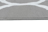 TAPISO Luxury Tapis de Salon Chambre Salle à Manger Adulte Bureau Design Moderne Gris Blanc Géométrique Motif Trèfle Marocain Poil Court Fin Doux Résistant 250 x 300 cm