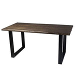 CosyWood Rough Edge Moderne Table de Salle à Manger, Fernanda (Brown)-Black (Mild Steel), 8 Seater W200xD90xH75cm
