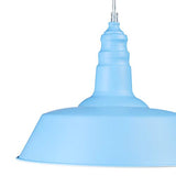 Relaxdays Suspension luminaire abat-jour en métal avec couleur tendance HxlxP: 116 x 36 x 36 cm lampe style industriel hauteur réglable, bleu clair