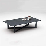 Y-Leah Table basse Noire en Bois Massif, Forme Simple et géométrique, Structure Solide, capacité de Charge élevée, Biens durables