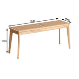 SHAOO Banc de Table a Manger,Banc en Rotin,Banc D'intérieur Moderne,Banc sans Dossier,Banc de Balcon Extérieur,Cadre en Bois Massif,Style Simple,adapté au Salon/Balcon/Salle a Manger/Porche.