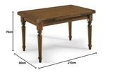 Mar.c.a. Design, Table Extensible, Table Salle à Manger en Bois, Noyer Foncé - Table à Manger Rectangulaire Ouverte 210x80x75H avec 2 Extensions 40cm - Table a Manger Style Art Pauvre, Made in Italy