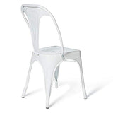 IDMarket - Lot de 2 chaises Leny métal Blanc Brillant empilable pour Salle à Manger