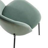 EMT CASA Lot de 2 Chaises Scandinave Chaise de Salle à Manger Chaises en Velours Rose Pieds en métal Imitation Bois (Vert)