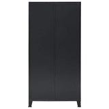 Tidyard Garde-Robe Métal | Armoire Metallique Industriel 2 Portes et 2 Tiroirs 90 x 40 x 180 cm Noir