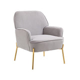 SEPNINE Fauteuil de Salon Moderne en Velours - pour Salon et Chambre à Coucher - Jusqu'à 135 kg (Gris)