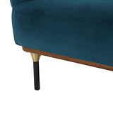 Fauteuil Velours Bleu Canard Isée Atmosphera - Bleu Canard