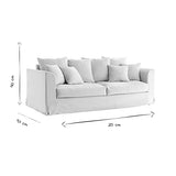 Miliboo Canapé déhoussable 3 Places en Tissu écru Fever
