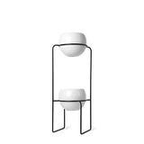 UMBRA Nesta freestand. Porte Plante Nesta. En céramique et métal. Coloris noir et blanc moucheté gris. Dimension 21.8x21.8x70cm