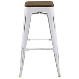 Modway Promenade Barre de bistrot Moderne en Aluminium avec siège en Bambou Blanc
