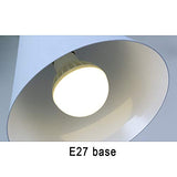 Lustre E27 LED Moderne Simple pendentif Light Métal Suspension Abat-jour Luminaire Design Plafonnier Industriel Rétro Eclairage Decoratif Ø22cm -Blanc