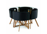 Deco In Paris Ensemble Table + 4 chaises encastrable Noir FLEN