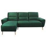 Selsey Briallen - Canapé d’Angle Gauche - 210x130 cm, Vert Bouteille, Pieds en Bois - Style scandinave