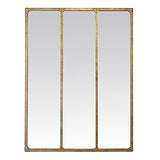 EMDE - Miroir métal Industriel 3 Bandes doré