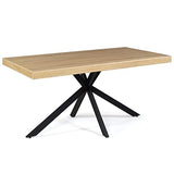 IDMarket Table à Manger Alix 6-8 Personnes Pied araignée Bois et Noir 160 cm
