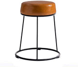 WXF Petit Tabouret Fer Art, Salon De Ménage Chambre Cuir Tabouret en Métal Tabouret Canapé Triangular Support Adulte Banc Tabouret Maquillage (Color : Brown)