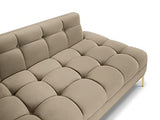 MICADONI - Méridienne d'angle Droit Karoo - 1 Place - Velours - Beige
