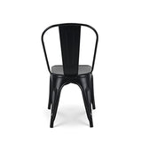 Kosmi - Lot de 4 chaises en métal Noir Mat - Style Industriel