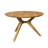 Nordic Story Table de salle à manger ronde Raund, en bois massif chêne, idéale pour cuisine salon, meubles style nordique scandinave, 105 x 105 x 75 cm, chêne naturel