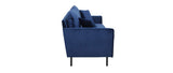 Miliboo Canapé 3 Places en Velours Bleu BEKA