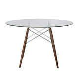 SKLUM Table Brich Scand Ø120 Chromé/Bois Foncé - (Plus de Couleurs)