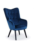 Menzzo Klarys Chaise/Fauteuil, Velours, Bleu, 67