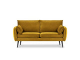 Kooko Home Canapé Velours, Lento, 2 Places, Jaune, 158x100x90