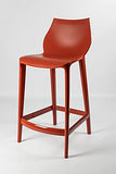 Mahi Mahi Tabouret de bar design moderne en polypropylène coloré, hauteur 76 cm, MMPPBR2, rouge rouille, lot de 2 tabourets
