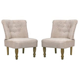 vidaXL Chaises en Style français Lot de 2 crème Tissu