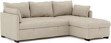 BUDWING Orlando Canapé Convertible d'angle Lit Chaise Longue Coffre Réversible Droite et Gauche Beige