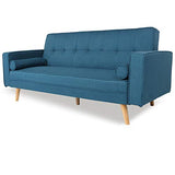 INTENSE DECO Canapé Convertible scandinave Tao Tissu Bleu Canard