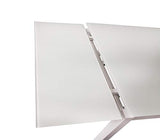 Meubletmoi Table de Repas Extensible 120/200 cm rectangulaire Compact Plateau Verre Blanc - Design Contemporain - Angela