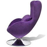 OUSEE Fauteuil pivotant en Forme d’œuf avec Coussin Violet Velours