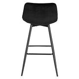 WOLTU BH143sz-2 Lot de 2 Tabouret de Bar Design Chaise Haute pour Bar Bistro siège en Velours avec Repose-Pieds Cadre en métal,Noir
