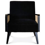 Déco en Ligne - Fauteuil Velours Noir cannage