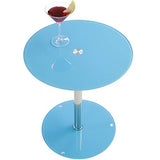 Albatros Table en Verre Sunset, Bleu, Table d'appoint Ronde, Hauteur 50cm, Table de Cocktail/Table Basse