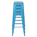 hjh OFFICE 645014 Tabouret de Bar VANTAGGIO High Métal Bleu Clair, Tabouret Industriel Haut, empilable