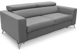 VENESETTI Canapé 3 Places Convertible en Cuir Italien de Luxe MOVIDA, Gris Clair